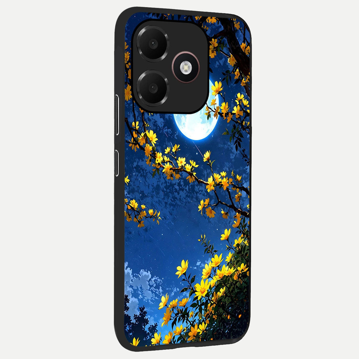  Golden Night Glow back cover For Oppo A6C 5G slim fit glass case with vibrant aesthetic design