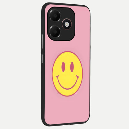  Happy Pink Mood back cover For Oppo A6C 5G slim fit glass case with vibrant aesthetic design