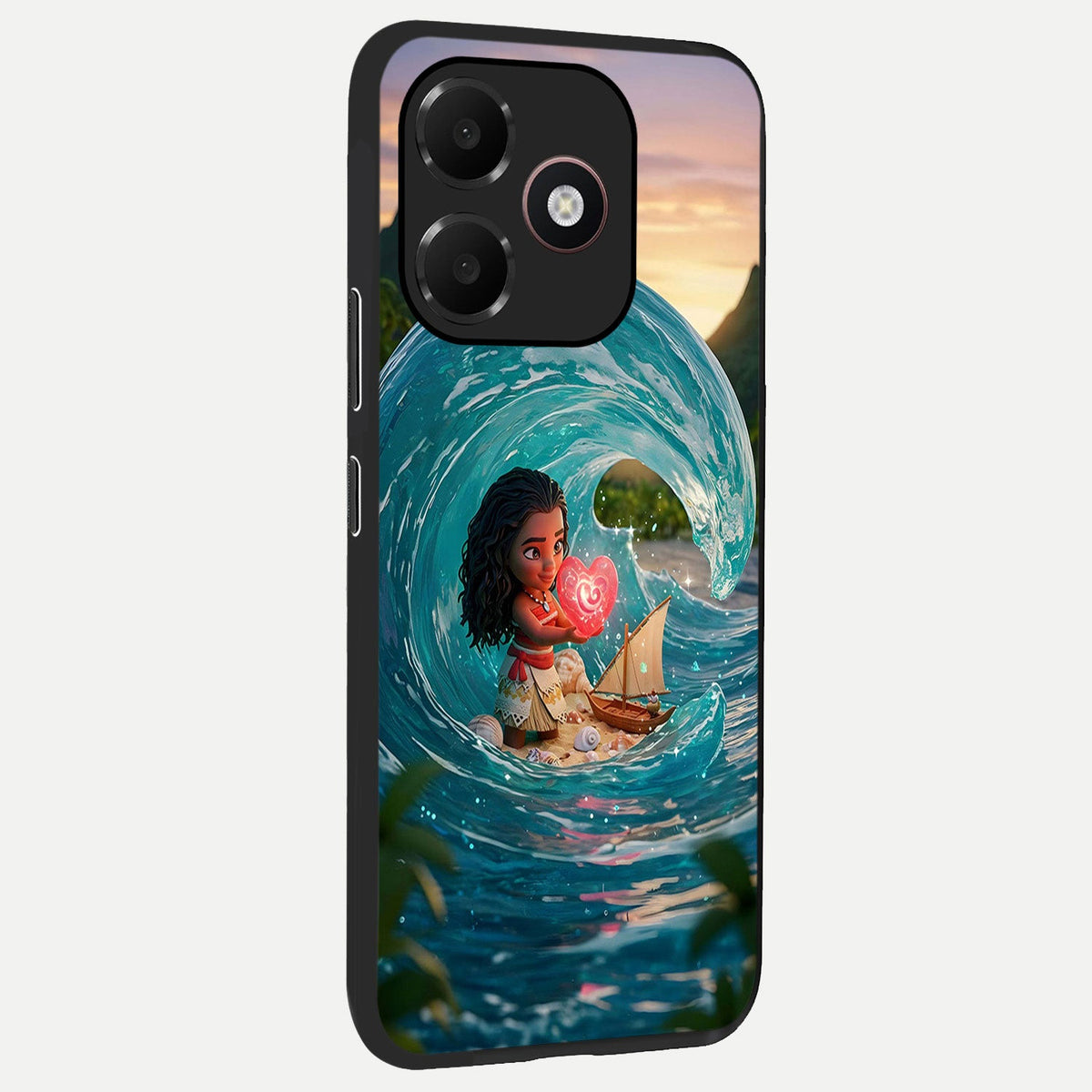  Heart of Ocean back cover For Oppo A6C 5G slim fit glass case with vibrant aesthetic design