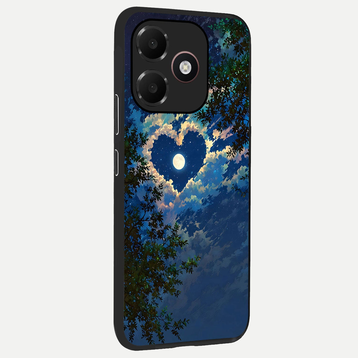  Heart With Moon Sky back cover For Oppo A6C 5G slim fit glass case with vibrant aesthetic design