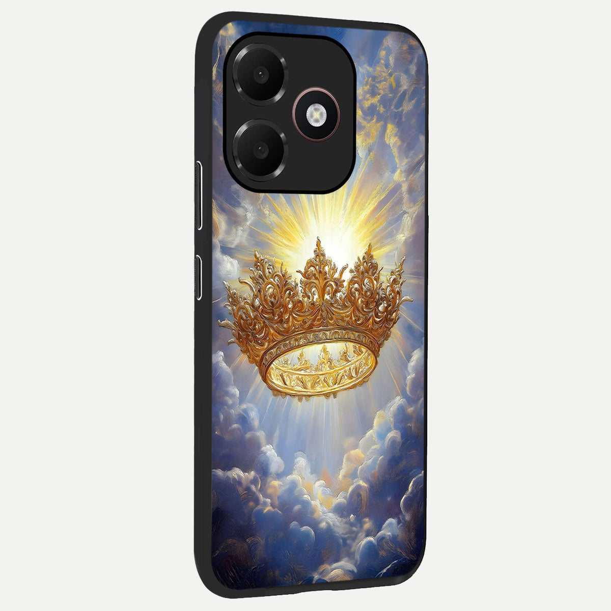  Heavenly Crown Light back cover For Oppo A6C 5G slim fit glass case with vibrant aesthetic design