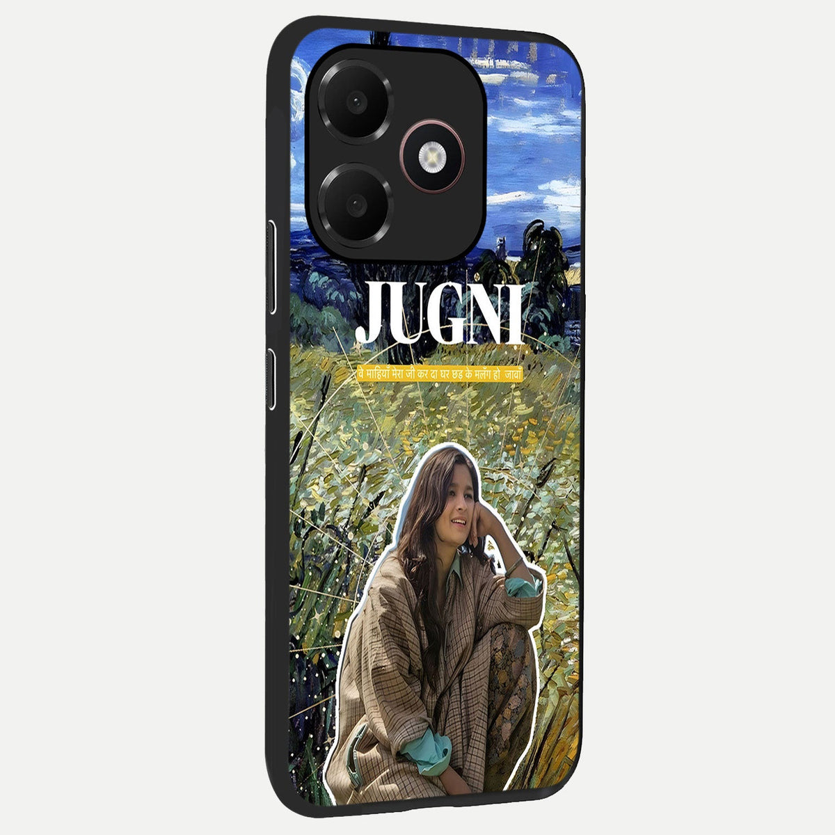  Jugni Soul Vibes back cover For Oppo A6C 5G slim fit glass case with vibrant aesthetic design
