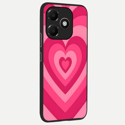  Layered Love Hearts back cover For Oppo A6C 5G slim fit glass case with vibrant aesthetic design