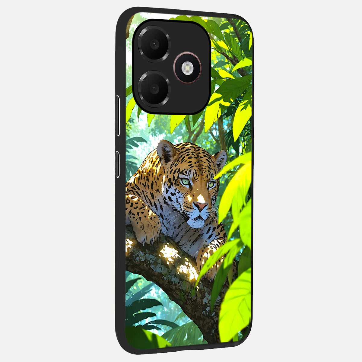  Leopard in Jungle back cover For Oppo A6C 5G slim fit glass case with vibrant aesthetic design