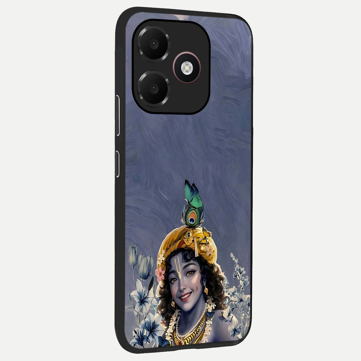  Lord Krishna back cover For Oppo A6C 5G slim fit glass case with vibrant aesthetic design