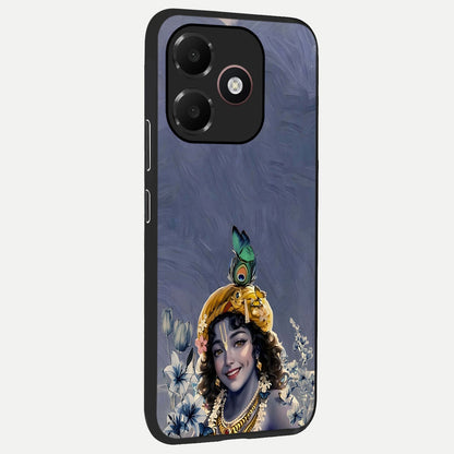  Lord Krishna back cover For Oppo A6C 5G slim fit glass case with vibrant aesthetic design