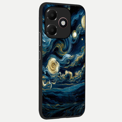  Midnight Sky Whirl back cover For Oppo A6C 5G slim fit glass case with vibrant aesthetic design