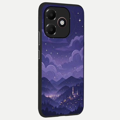  Minimal Night View back cover For Oppo A6C 5G slim fit glass case with vibrant aesthetic design
