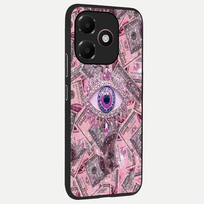  Money Eye Luxe back cover For Oppo A6C 5G slim fit glass case with vibrant aesthetic design