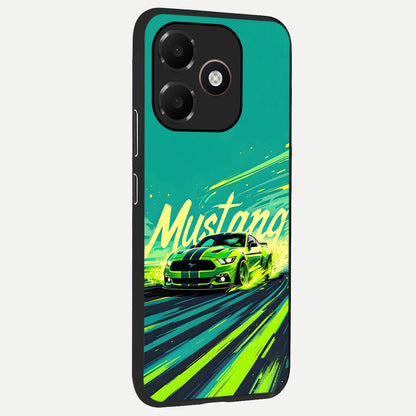  Mustang Bang back cover For Oppo A6C 5G slim fit glass case with vibrant aesthetic design