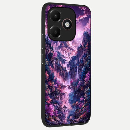  Mystic Cascade Peaks back cover For Oppo A6C 5G slim fit glass case with vibrant aesthetic design
