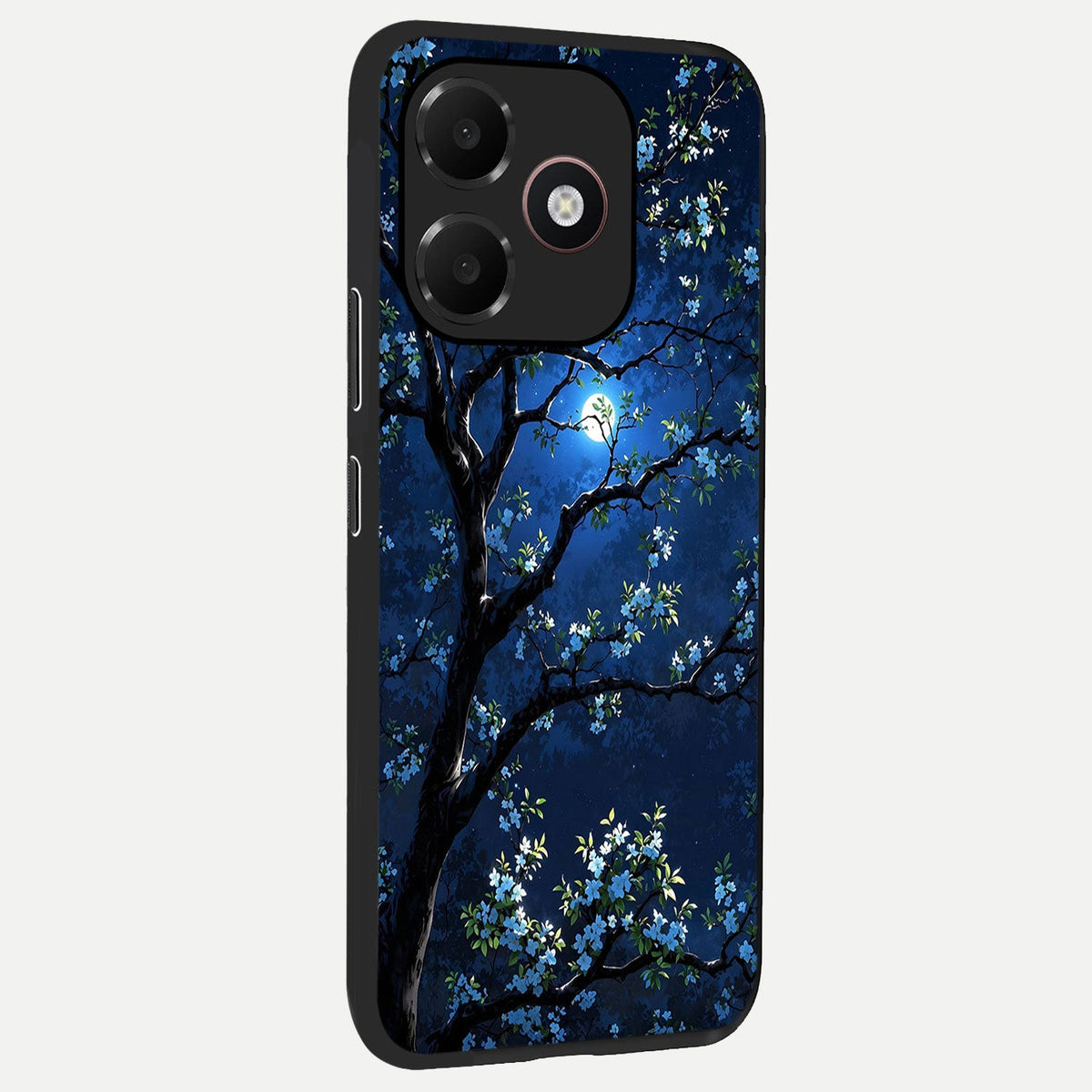  Mystic Floral Night back cover For Oppo A6C 5G slim fit glass case with vibrant aesthetic design