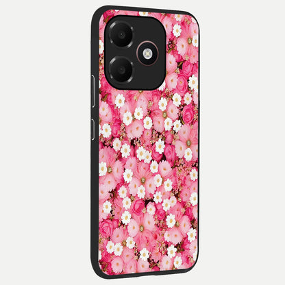  Pink Daisy Bliss back cover For Oppo A6C 5G slim fit glass case with vibrant aesthetic design