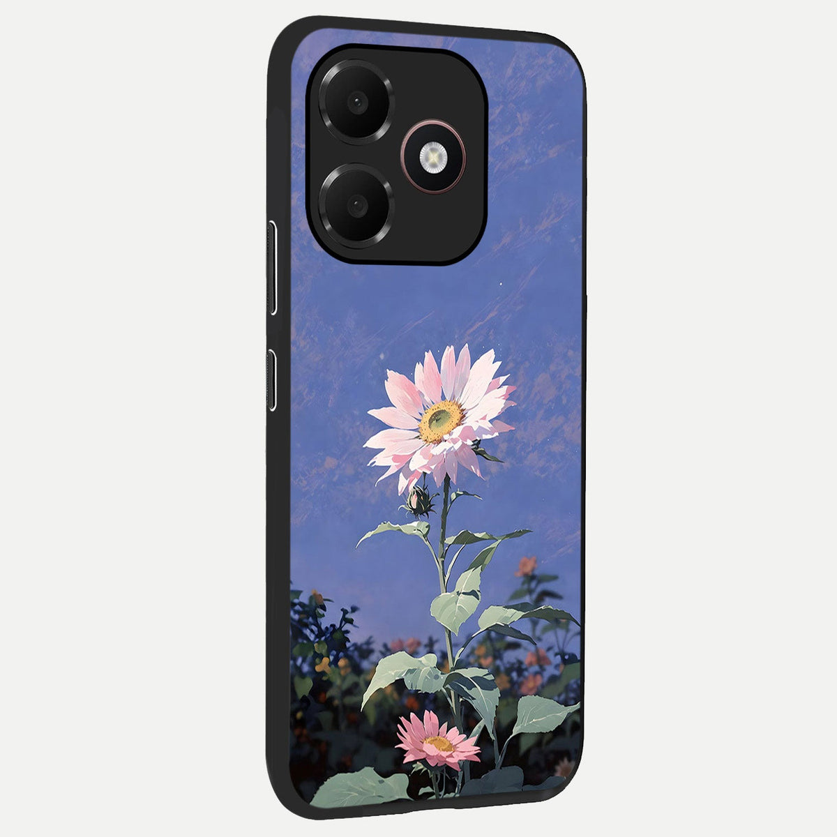  Pink Shells Outline back cover For Oppo A6C 5G slim fit glass case with vibrant aesthetic design