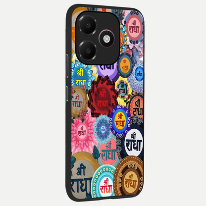  Radha Divine Bloom back cover For Oppo A6C 5G slim fit glass case with vibrant aesthetic design