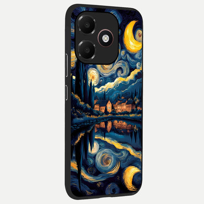  Starry Sky Serenity back cover For Oppo A6C 5G slim fit glass case with vibrant aesthetic design