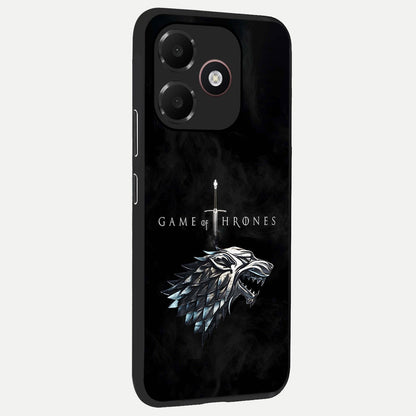  Throne Wolf Legacy back cover For Oppo A6C 5G slim fit glass case with vibrant aesthetic design