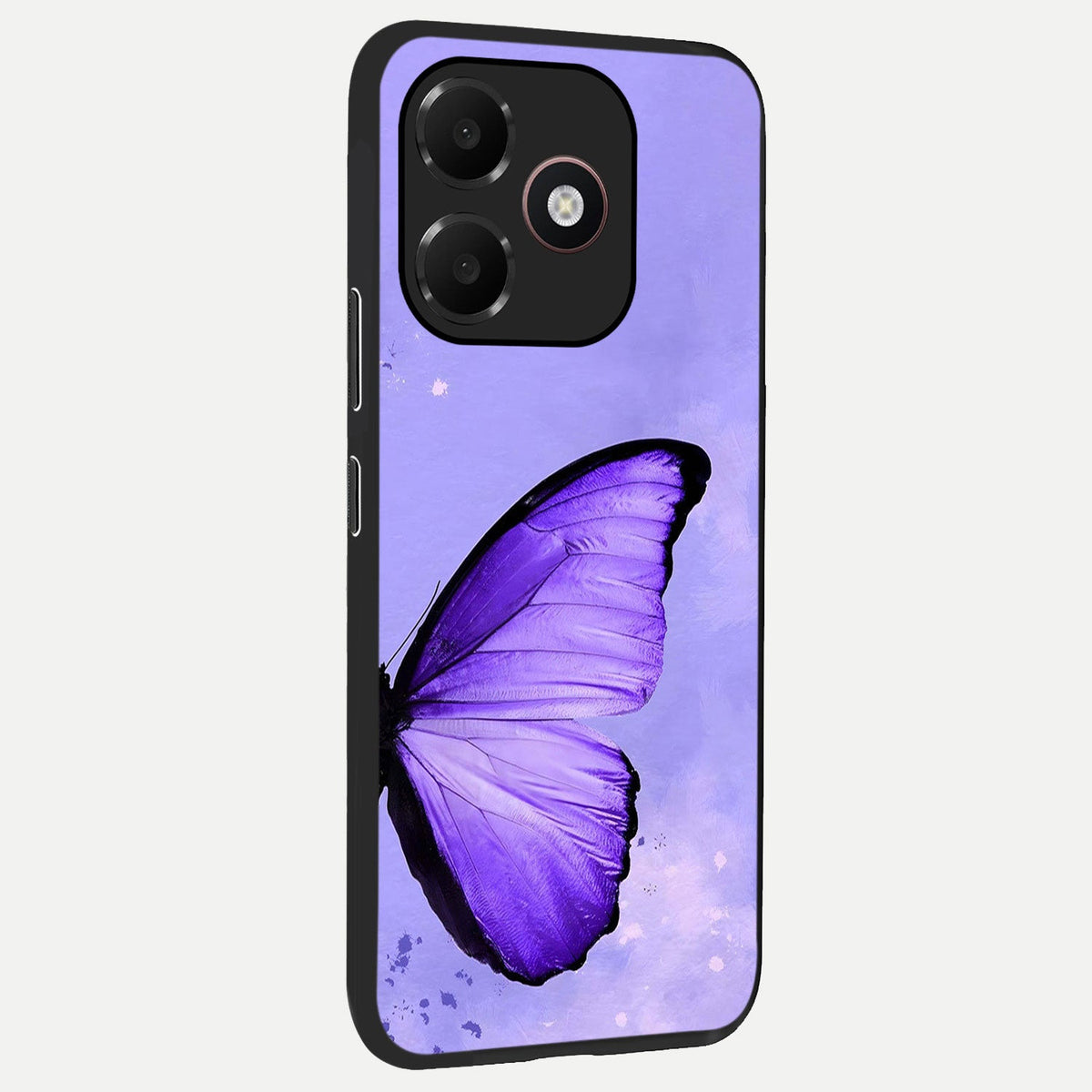  Violet Dream Wing back cover For Oppo A6C 5G slim fit glass case with vibrant aesthetic design