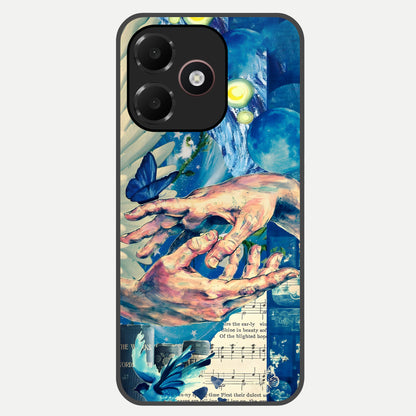  Aesthetic Divider Glass Case For Oppo A6C 5G back cover – full design glossy printed glass finish