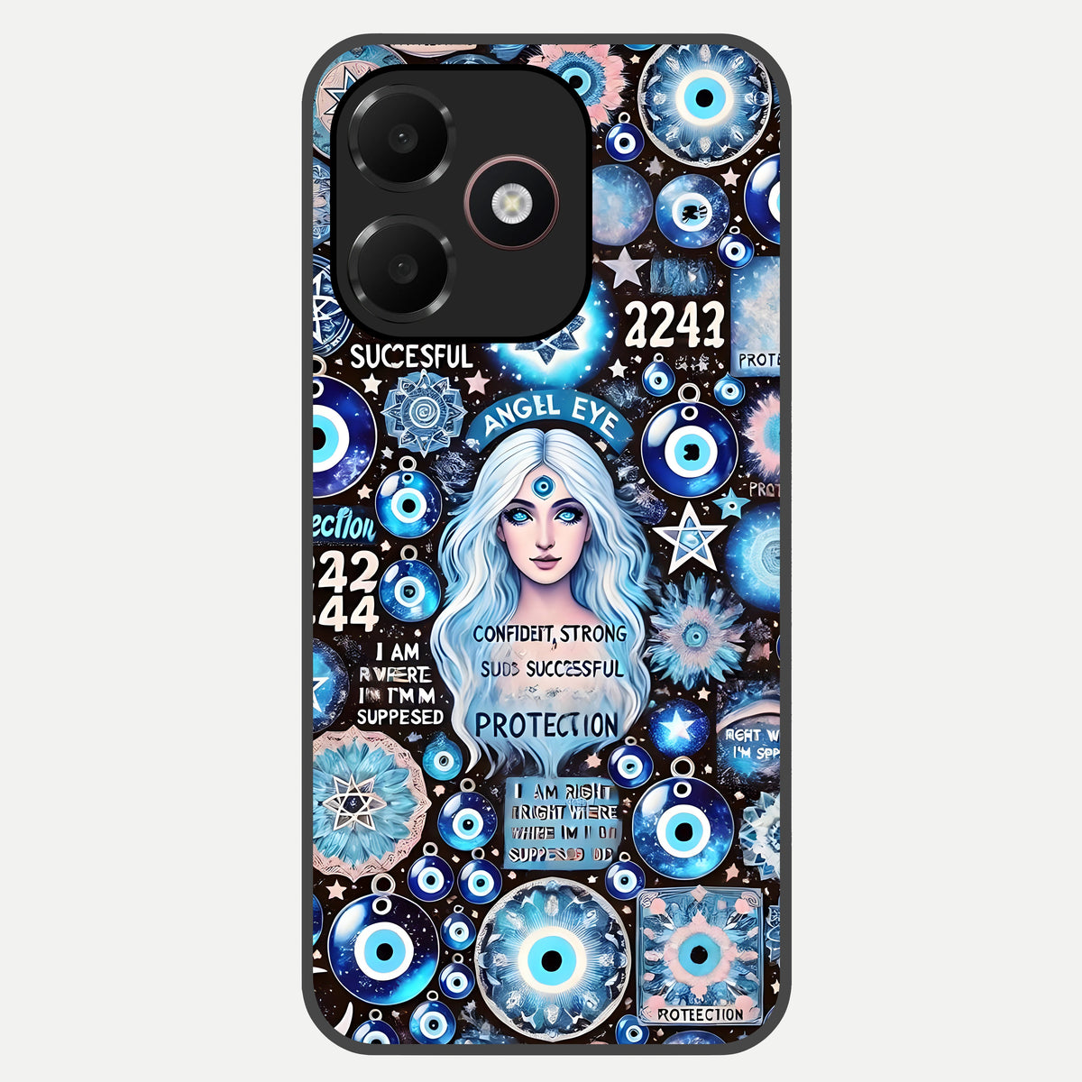  Angel Aura Shield Glass Case For Oppo A6C 5G back cover – full design glossy printed glass finish
