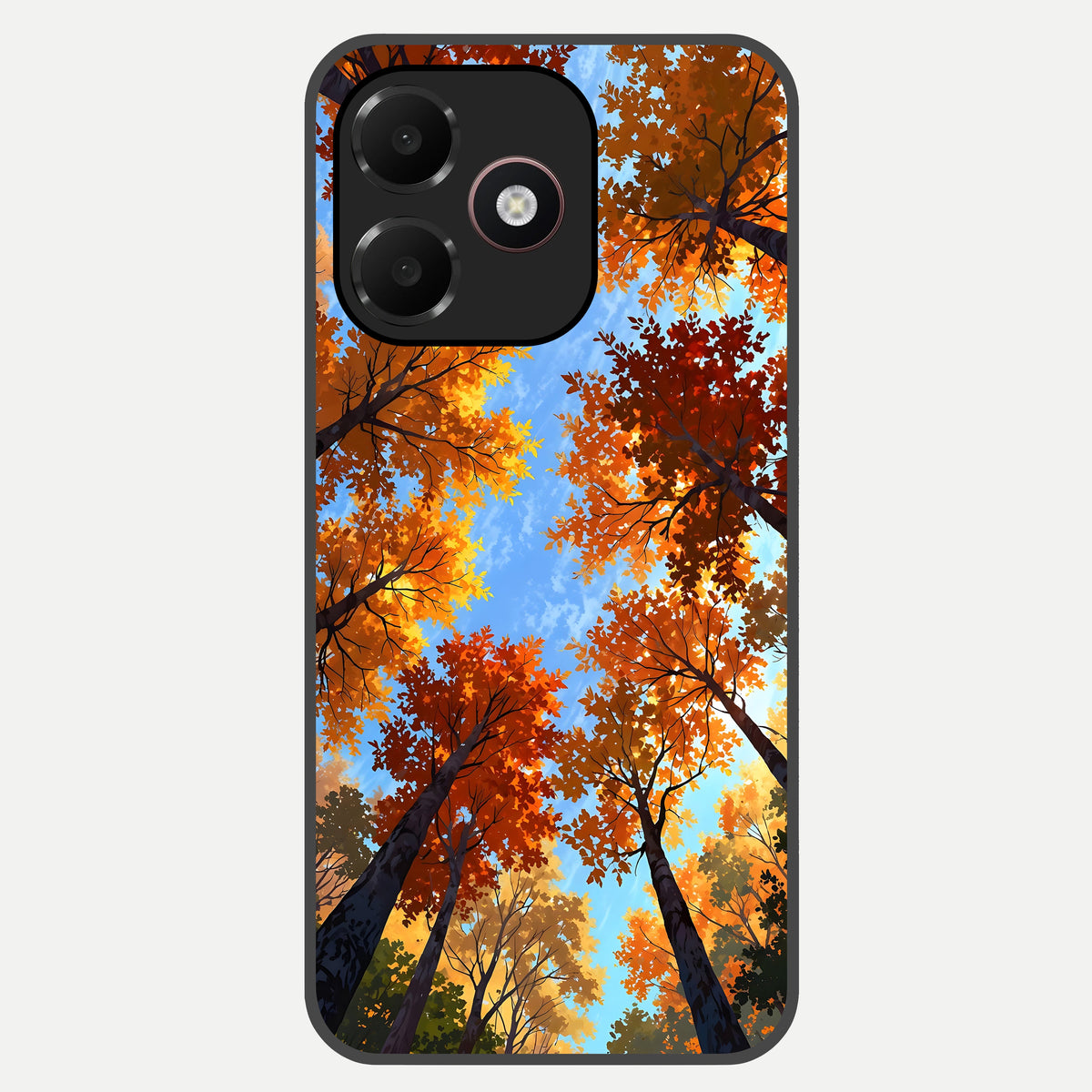  Autumn Sky Rise Glass Case For Oppo A6C 5G back cover – full design glossy printed glass finish