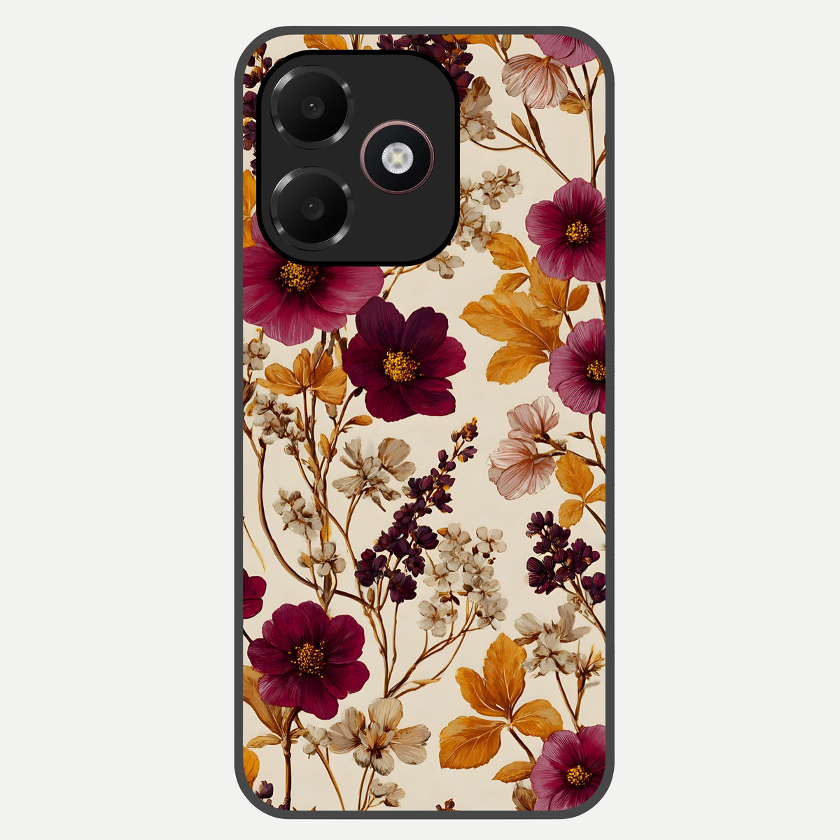  Autumn Wine Bloom Glass Case For Oppo A6C 5G back cover – full design glossy printed glass finish
