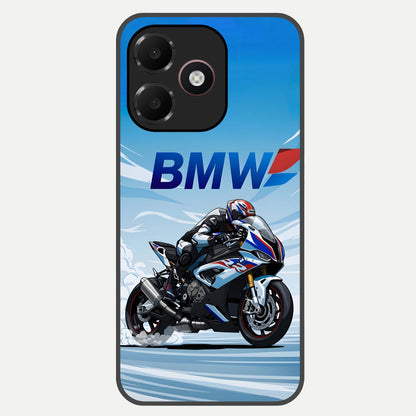  BMW Power Drift Glass Case For Oppo A6C 5G back cover – full design glossy printed glass finish