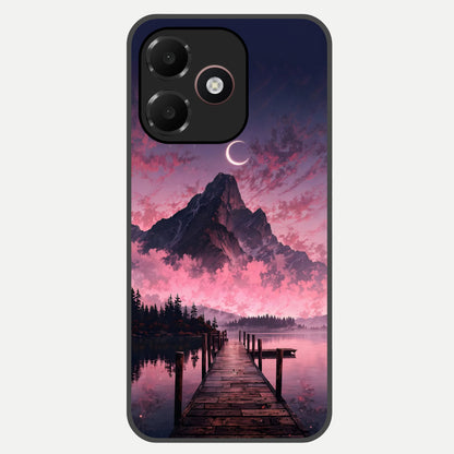  Beautiful Mountain View Glass Case For Oppo A6C 5G back cover – full design glossy printed glass finish