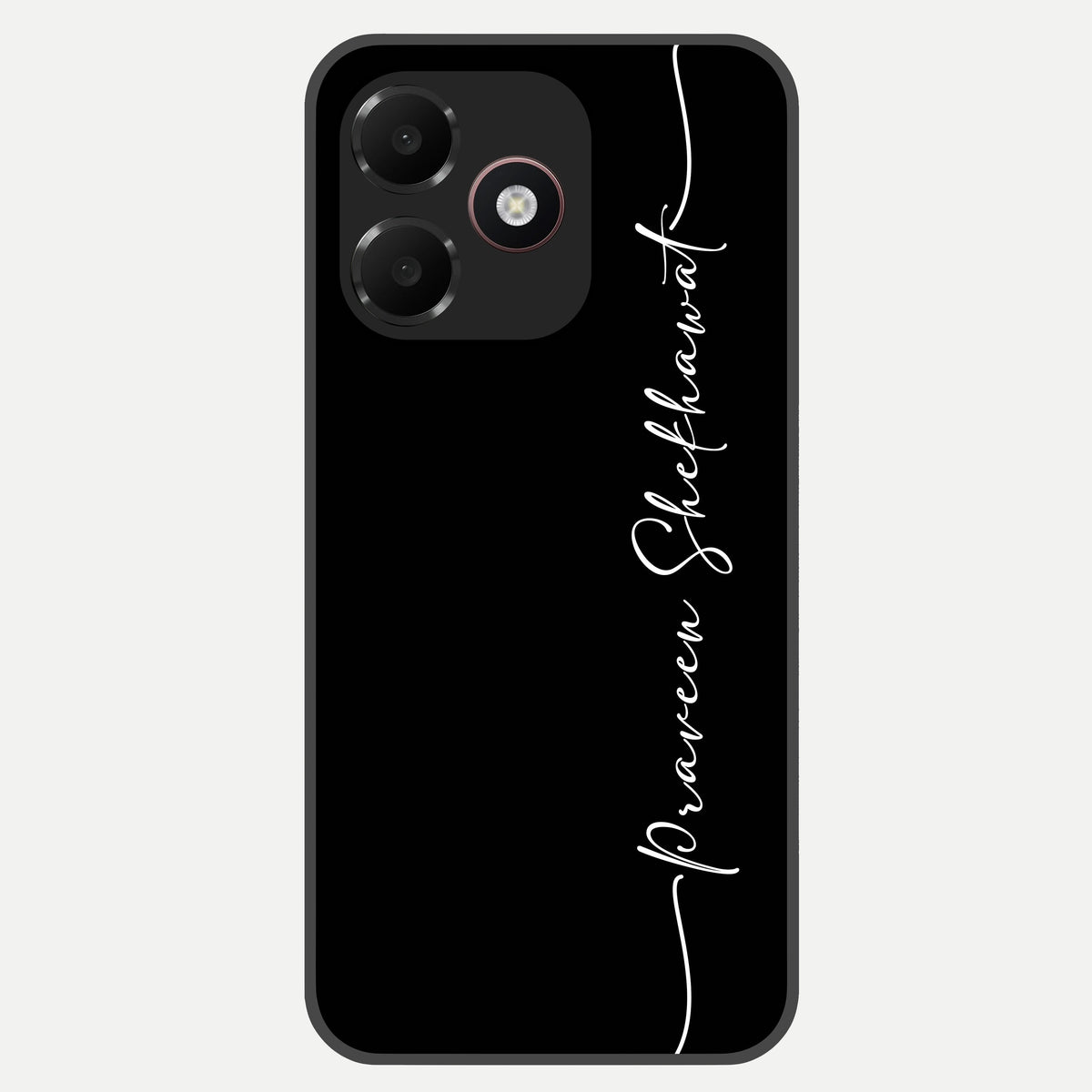  Black Tune Custom Name Glass Case For Oppo A6C 5G back cover – full design glossy printed glass finish