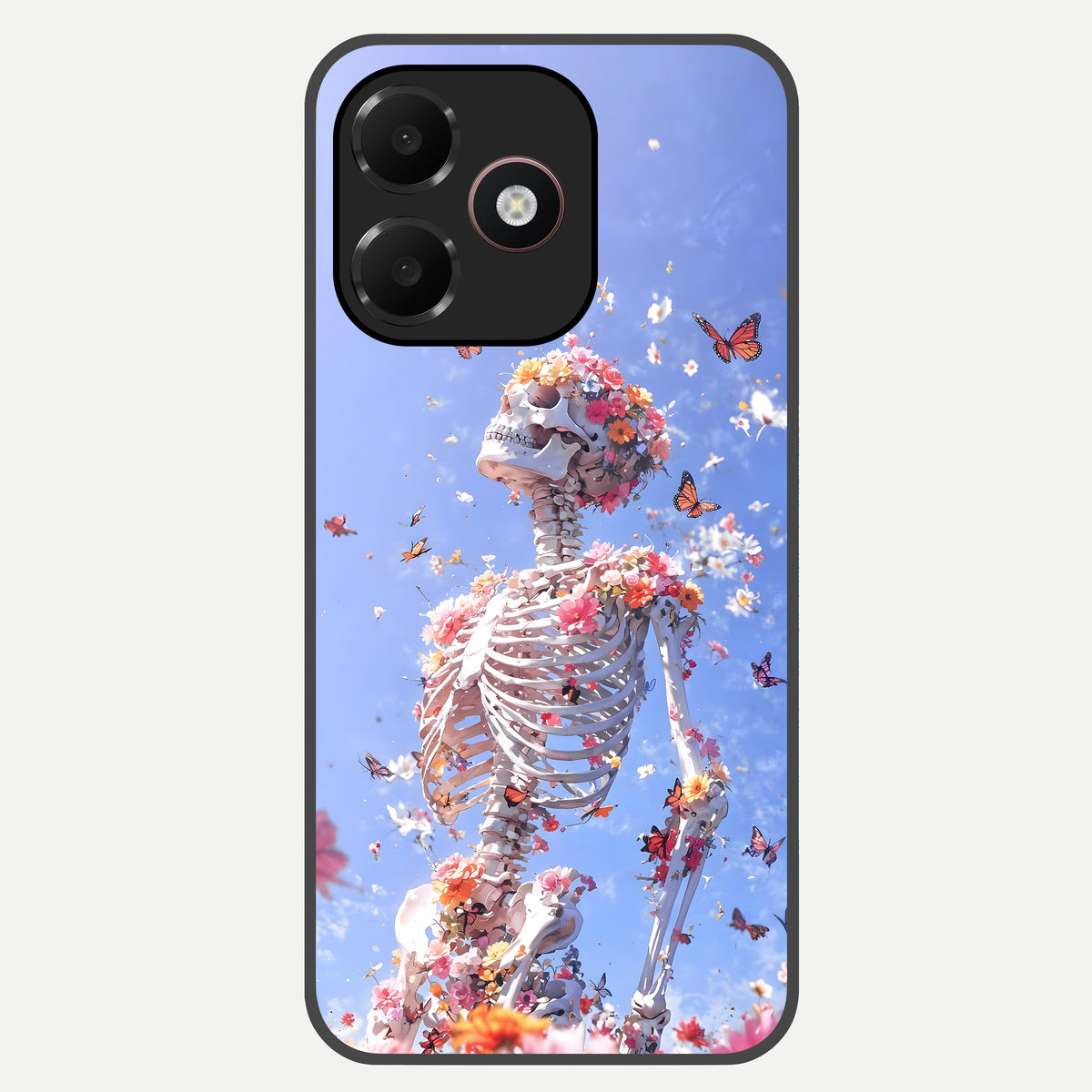  Bloom Beyond Bones Glass Case For Oppo A6C 5G back cover – full design glossy printed glass finish