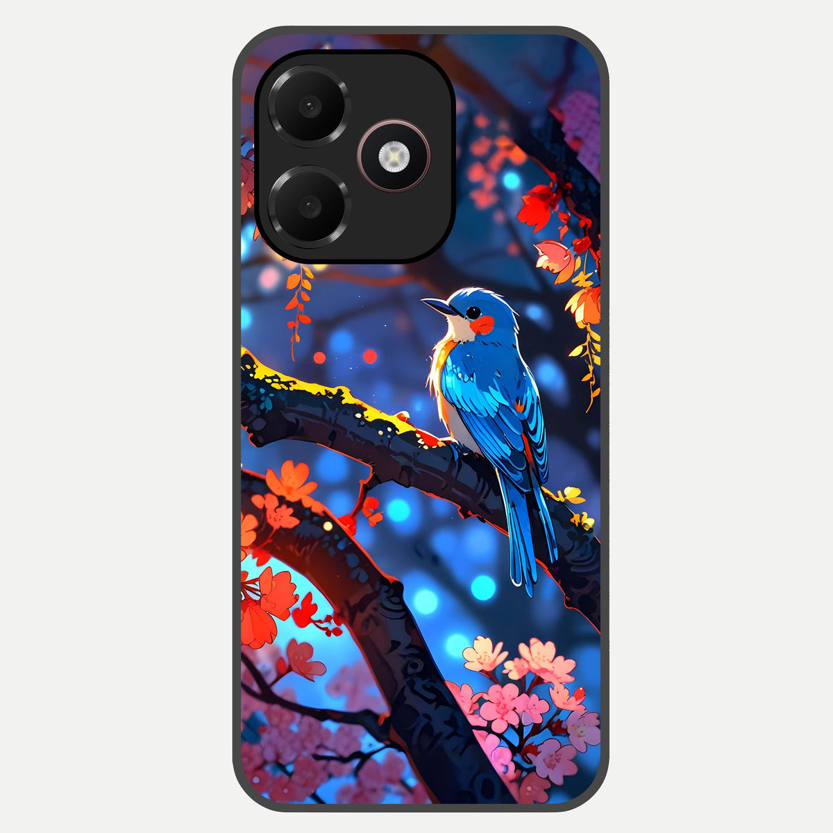  Blooming Water Drift Glass Case For Oppo A6C 5G back cover – full design glossy printed glass finish