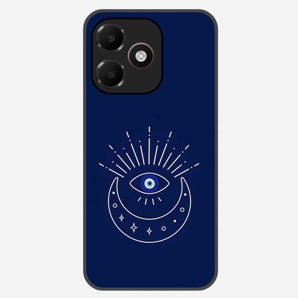 Blue Evil Eye Glass Case For Oppo A6C 5G back cover – full design glossy printed glass finish