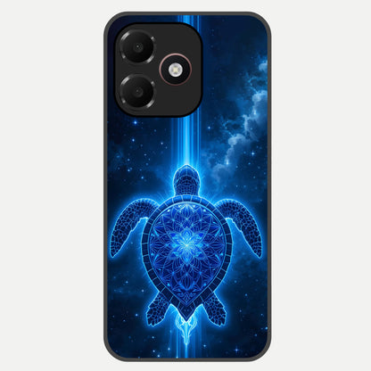  Blue Galaxy Turtle Glass Case For Oppo A6C 5G back cover – full design glossy printed glass finish