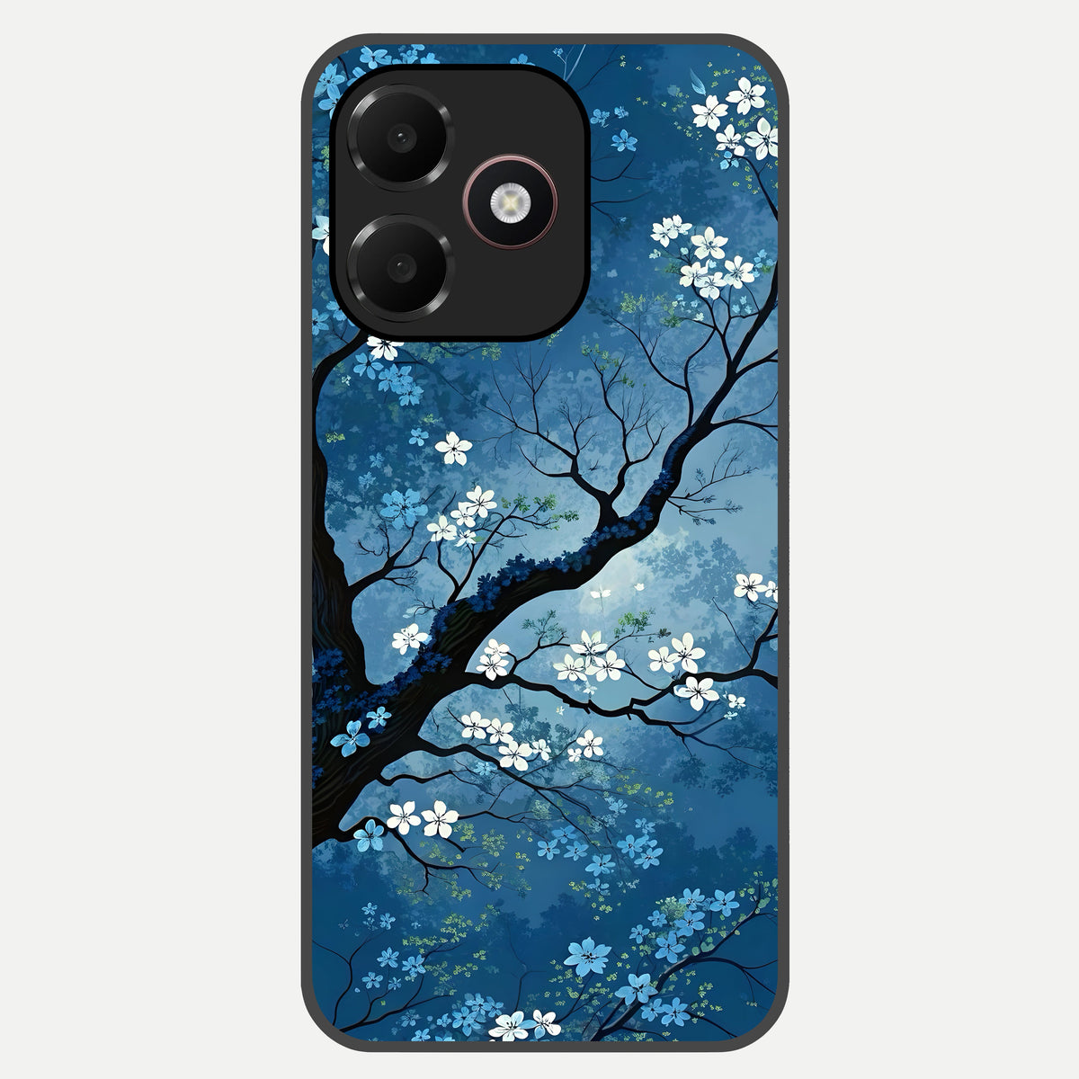  Blue Tree Serenity Glass Case For Oppo A6C 5G back cover – full design glossy printed glass finish