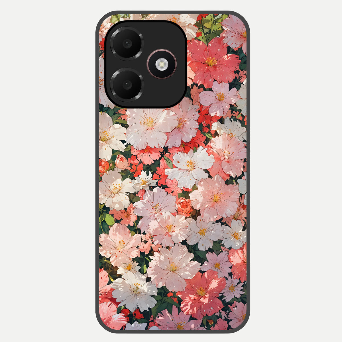  Blush Bloom Field Glass Case For Oppo A6C 5G back cover – full design glossy printed glass finish