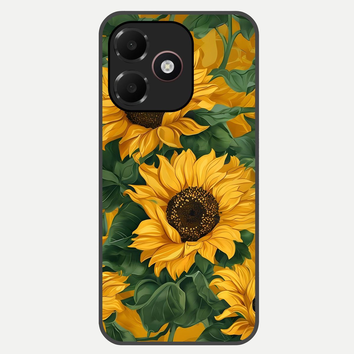  Bright Sunflower Bloom Glass Case For Oppo A6C 5G back cover – full design glossy printed glass finish