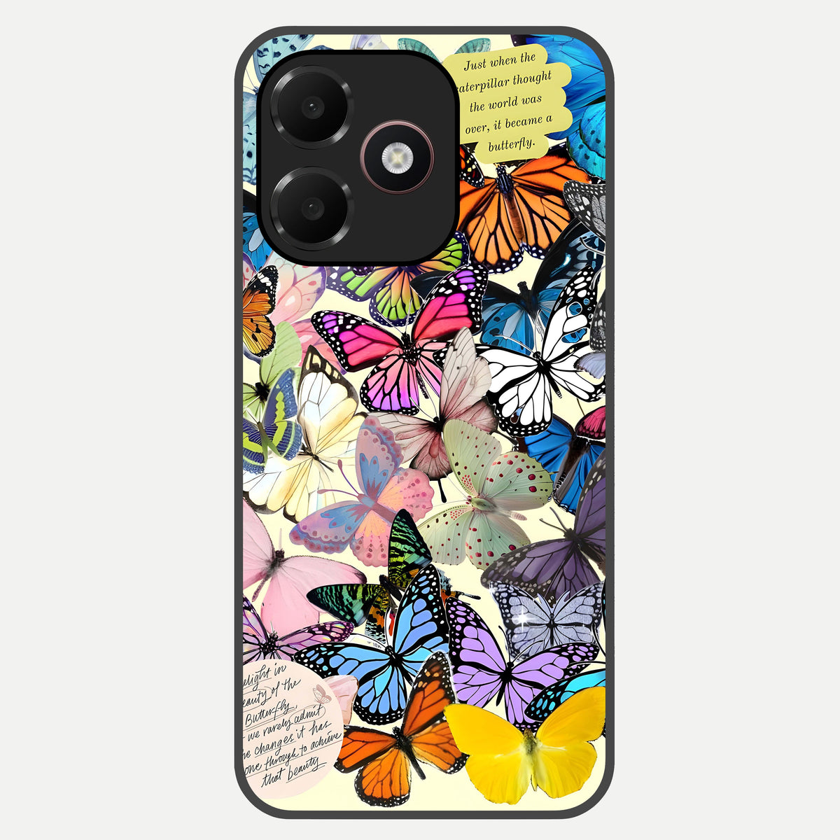  Butterflies Petal Dream Glass Case For Oppo A6C 5G back cover – full design glossy printed glass finish