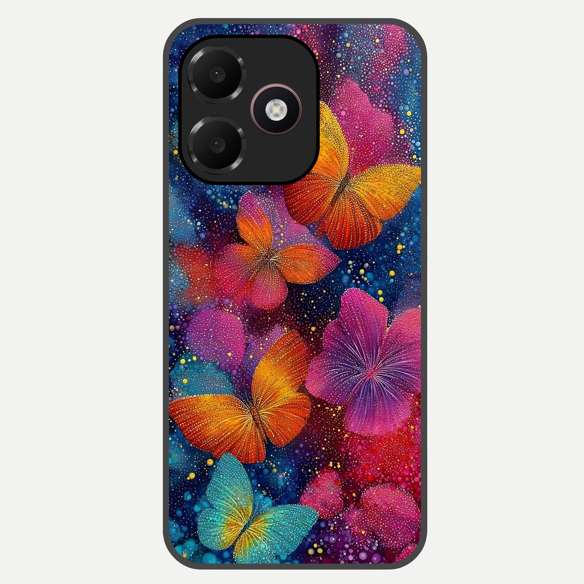  Butterfly Dream Mist Glass Case For Oppo A6C 5G back cover – full design glossy printed glass finish