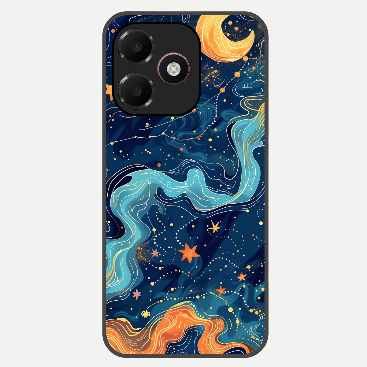 Celestial Dream Flow Glass Case For Oppo A6C 5G back cover – full design glossy printed glass finish