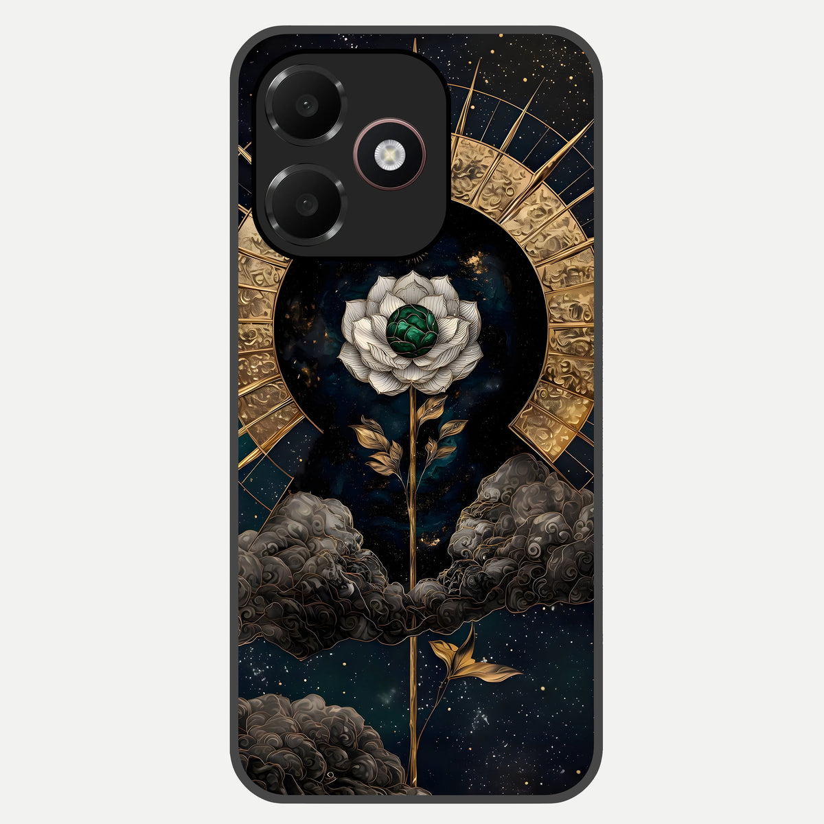  Celestial Lotus Morang Glass Case For Oppo A6C 5G back cover – full design glossy printed glass finish