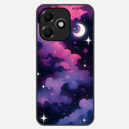  Celestial Moon Magic Glass Case For Oppo A6C 5G back cover – full design glossy printed glass finish