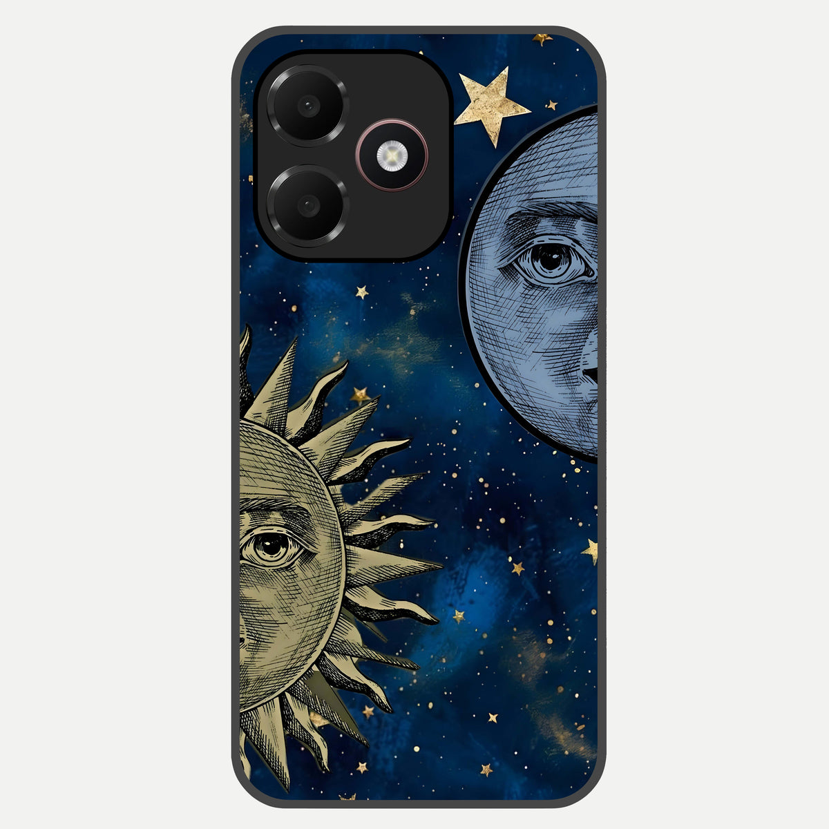  Celestial Moon With Sun Glass Case For Oppo A6C 5G back cover – full design glossy printed glass finish