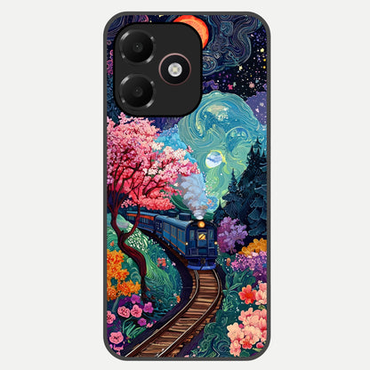  Celestial Train Journey Glass Case For Oppo A6C 5G back cover – full design glossy printed glass finish