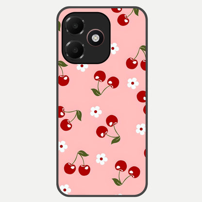  Cherry Love Mood Glass Case For Oppo A6C 5G back cover – full design glossy printed glass finish
