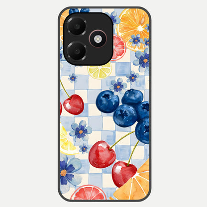  Citrus Bloom Joy Glass Case For Oppo A6C 5G back cover – full design glossy printed glass finish