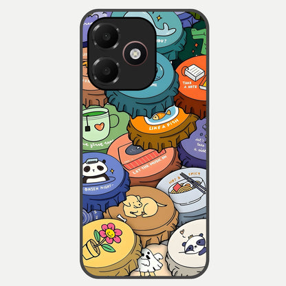  Coins Patterns Glass Case For Oppo A6C 5G back cover – full design glossy printed glass finish