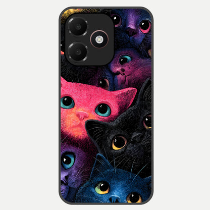  Cosmic Cats Dreams Glass Case For Oppo A6C 5G back cover – full design glossy printed glass finish