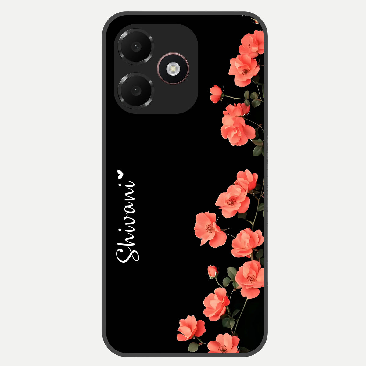  Crimson Bloom Grace Custom Name Glass Case For Oppo A6C 5G back cover – full design glossy printed glass finish