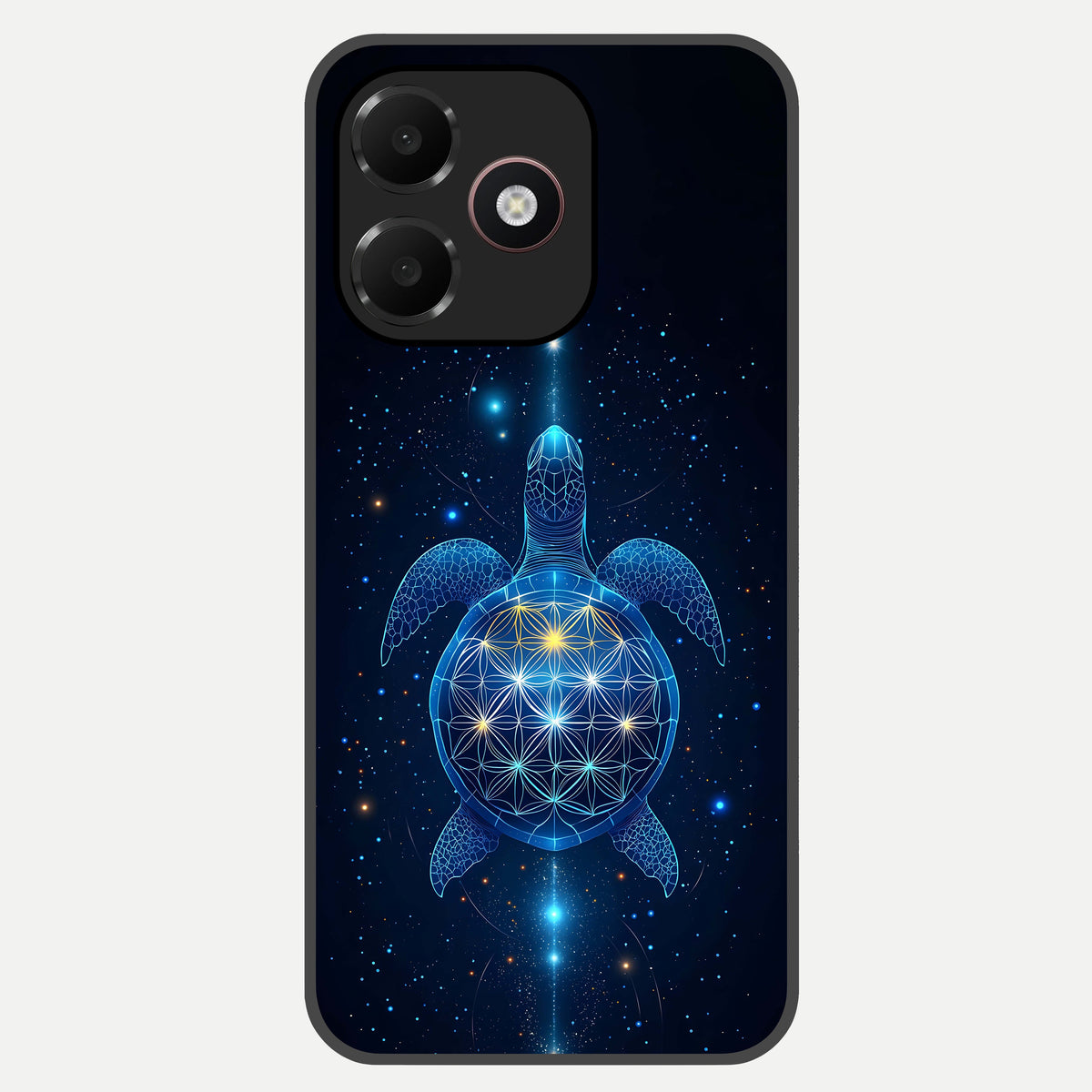 Crimson Blue Turtle Glass Case For Oppo A6C 5G back cover – full design glossy printed glass finish