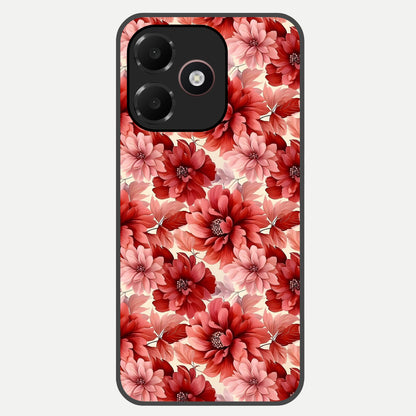  Crimson Love Petals Glass Case For Oppo A6C 5G back cover – full design glossy printed glass finish